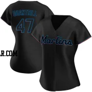 Cal Quantrill Women's Miami Marlins Black Replica Alternate Jersey