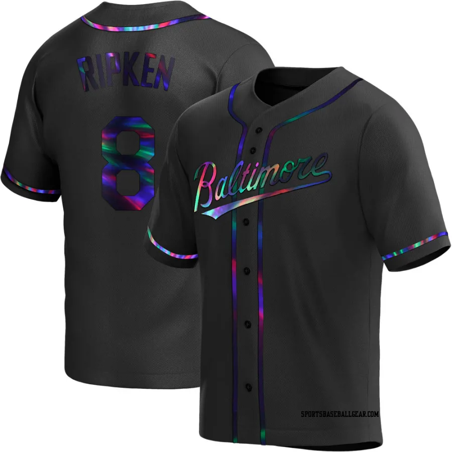 Cal Ripken Youth Baltimore Orioles Black Holographic Replica Alternate Jersey