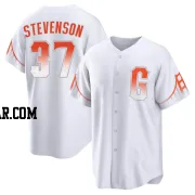 Cal Stevenson Men's San Francisco Giants White Replica 2021 City Connect Jersey