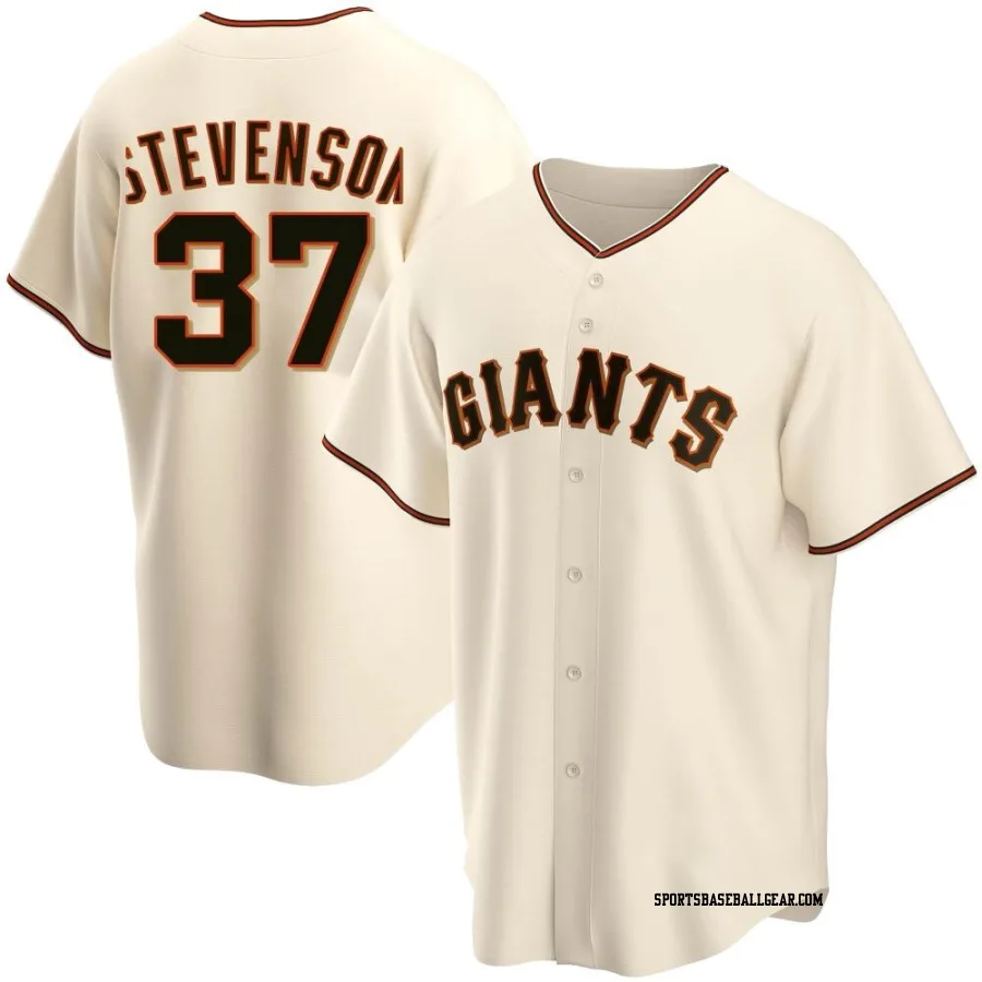 Cal Stevenson Youth San Francisco Giants Cream Replica Home Jersey