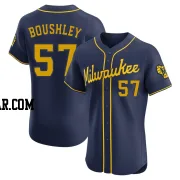 Caleb Boushley Men's Milwaukee Brewers Navy Elite Alternate Jersey