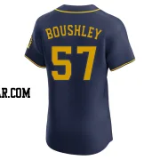 Caleb Boushley Men's Milwaukee Brewers Navy Elite Alternate Jersey