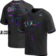 Caleb Boushley Men's Texas Rangers Black Holographic Replica Alternate 2023 World Series Jersey