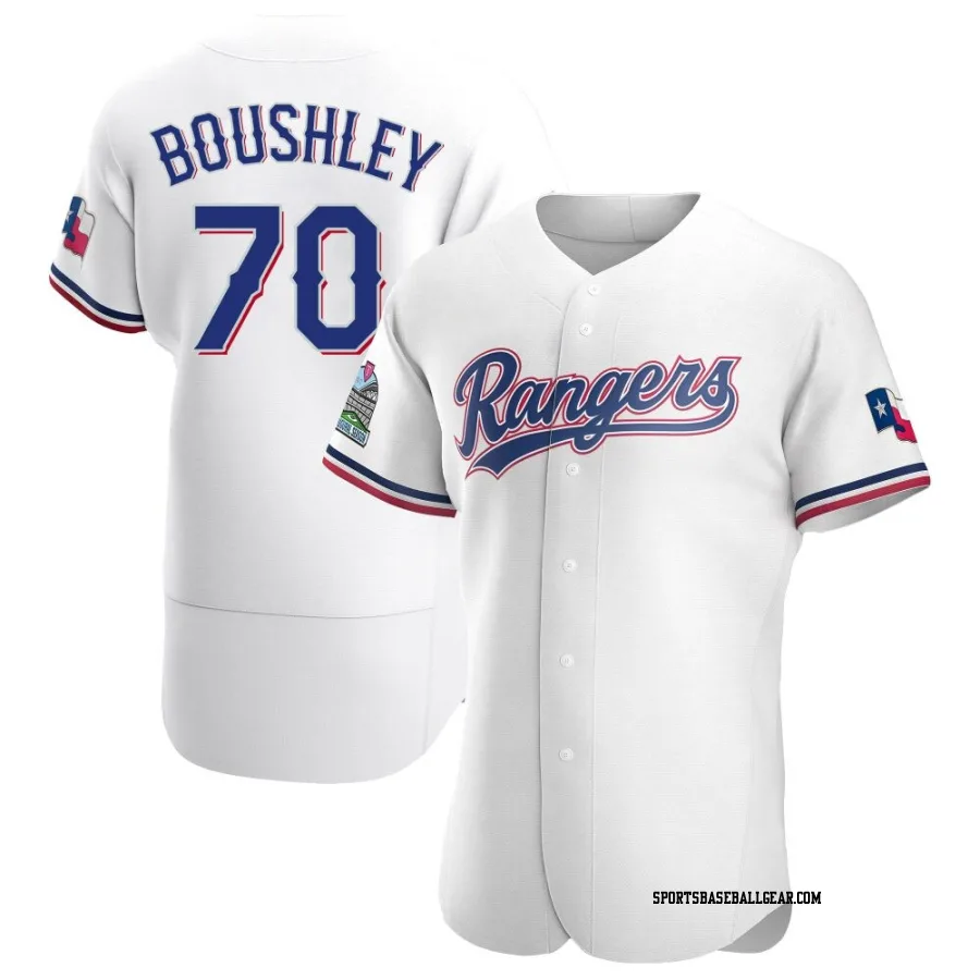 Caleb Boushley Men's Texas Rangers White Authentic Home Jersey