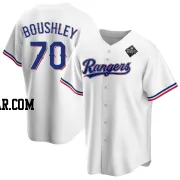 Caleb Boushley Youth Texas Rangers White Replica Home 2023 World Series Jersey
