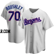 Caleb Boushley Youth Texas Rangers White Replica Home Cooperstown Collection 2023 World Series Champions Jersey