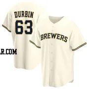 Caleb Durbin Men's Milwaukee Brewers Cream Replica Home Jersey