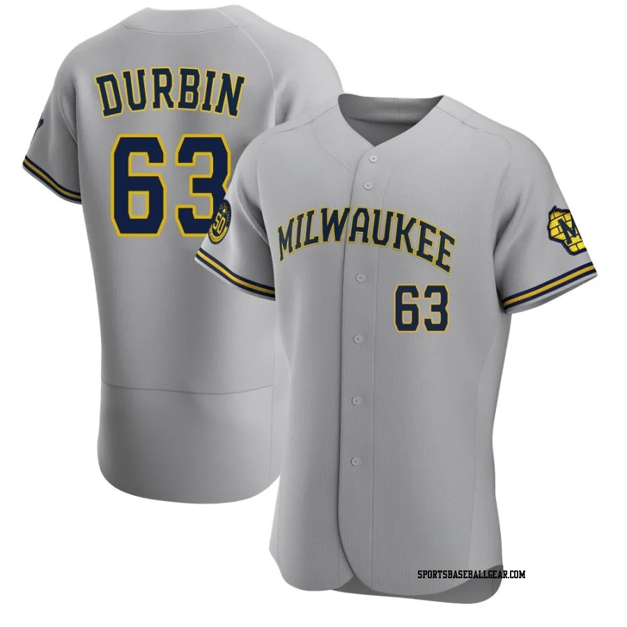 Caleb Durbin Men's Milwaukee Brewers Gray Authentic Road Jersey