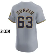 Caleb Durbin Men's Milwaukee Brewers Gray Elite Road Jersey