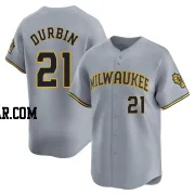 Caleb Durbin Men's Milwaukee Brewers Gray Limited Away Jersey