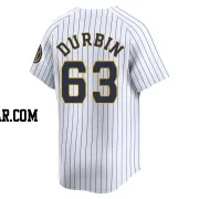 Caleb Durbin Men's Milwaukee Brewers White Limited Alternate Jersey