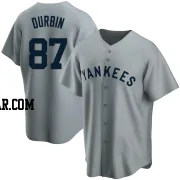 Caleb Durbin Youth New York Yankees Gray Replica Road Cooperstown Collection Jersey