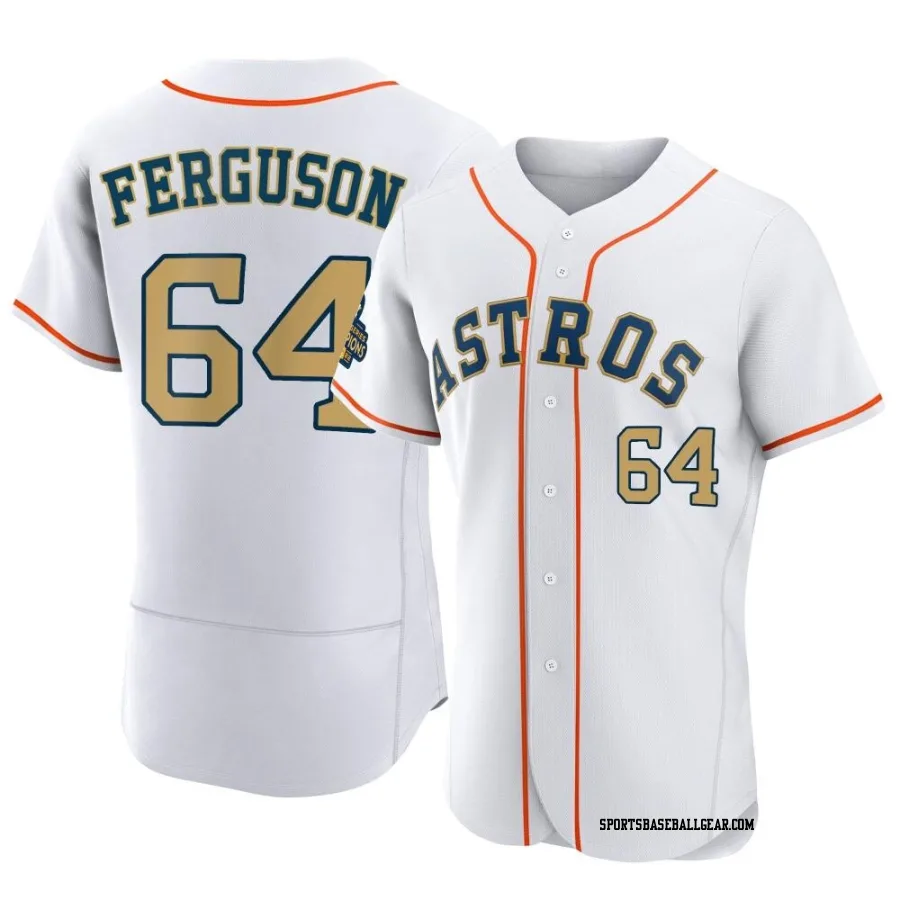 Caleb Ferguson Men's Houston Astros Gold Authentic White 2023 Collection Jersey