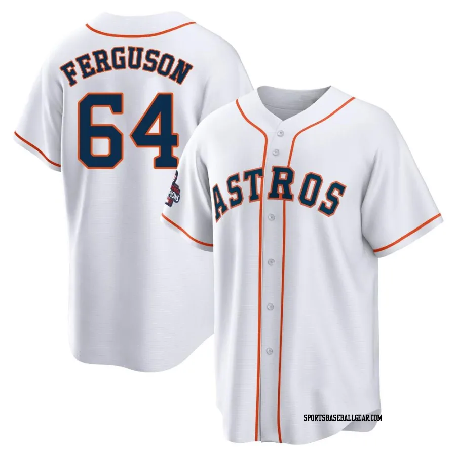 Caleb Ferguson Men's Houston Astros White Replica 2022 World Series Champions Home Jersey