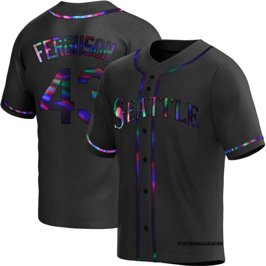 Caleb Ferguson Men's Seattle Mariners Black Holographic Replica Alternate Jersey