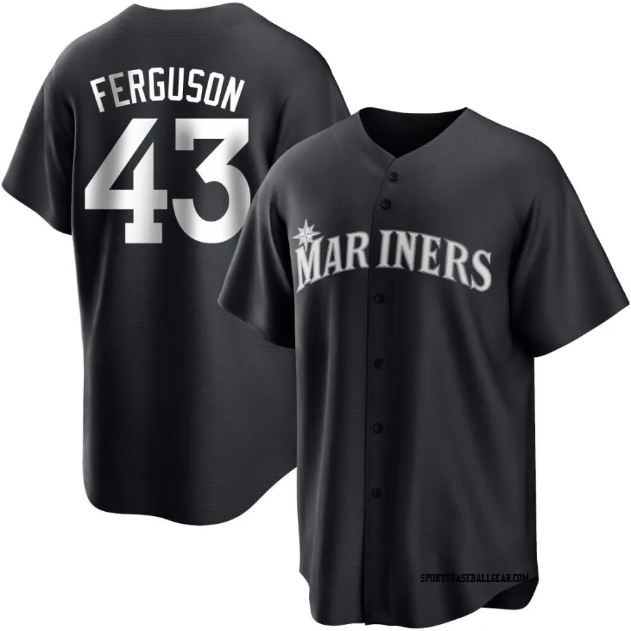 Caleb Ferguson Men's Seattle Mariners Black/White Replica Jersey