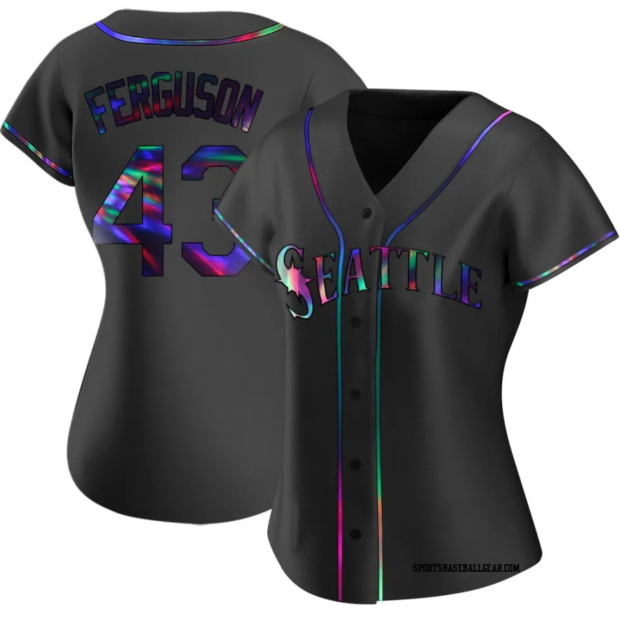 Caleb Ferguson Women's Seattle Mariners Black Holographic Replica Alternate Jersey