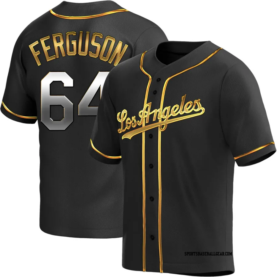 Caleb Ferguson Youth Los Angeles Dodgers Black Golden Replica Alternate Jersey