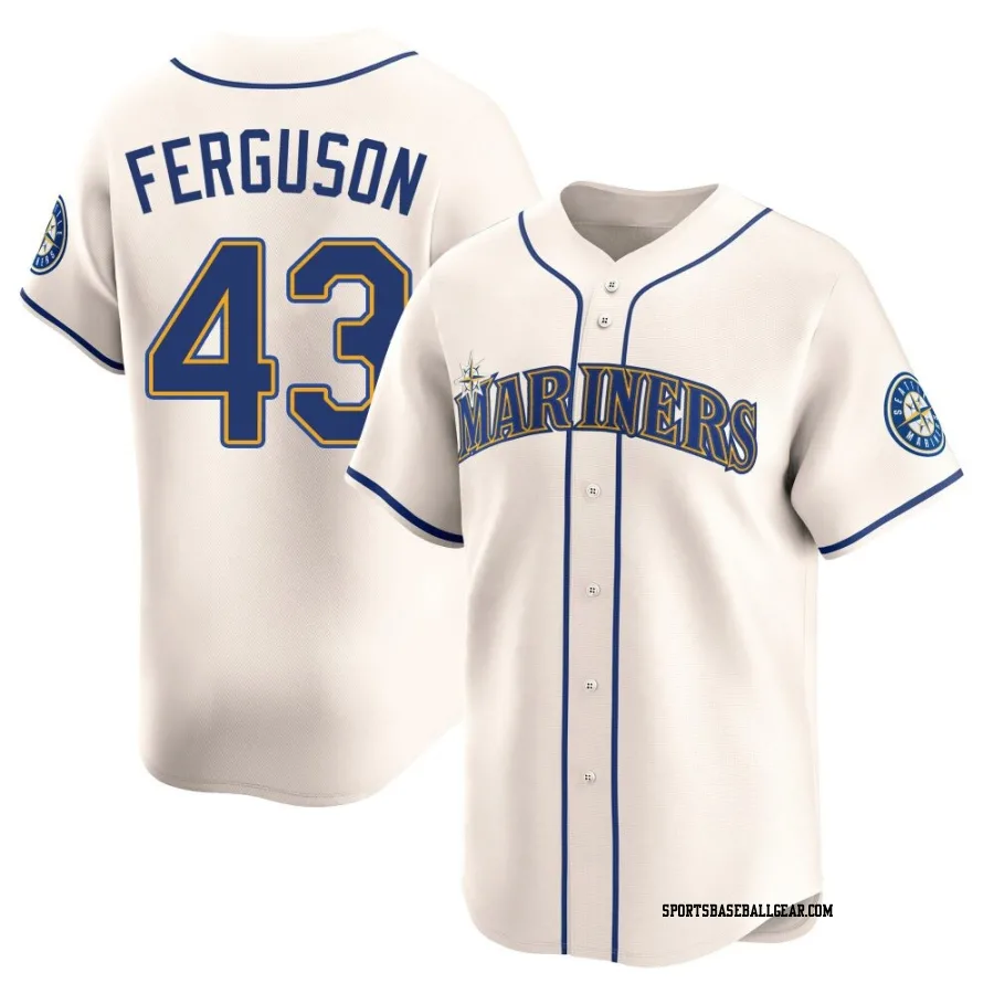 Caleb Ferguson Youth Seattle Mariners Cream Limited Alternate Jersey
