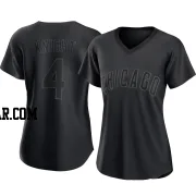 Caleb Knight Women's Chicago Cubs Black Authentic Pitch Fashion Jersey