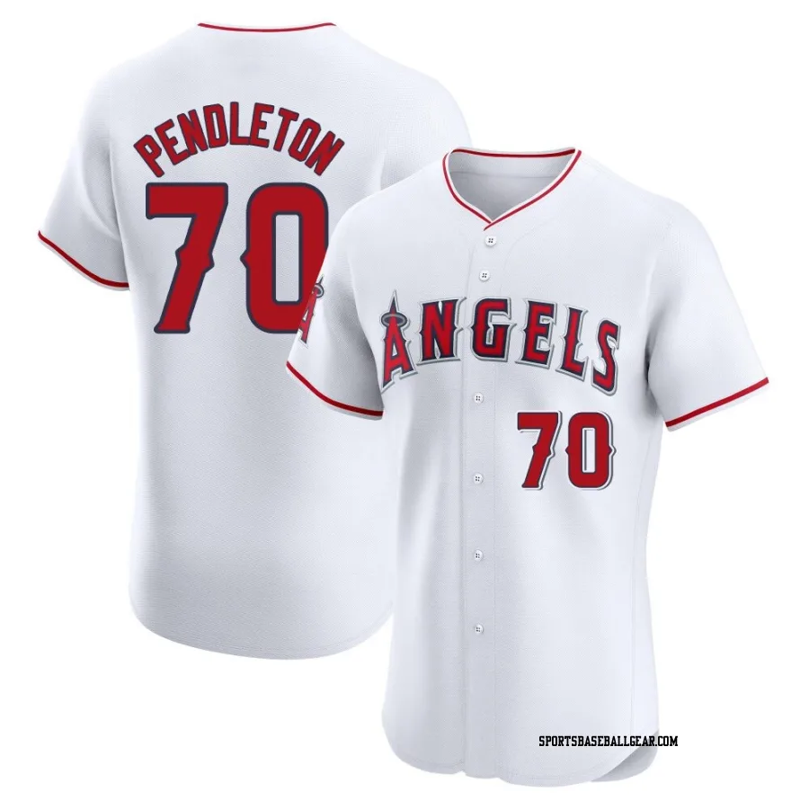 Caleb Pendleton Men's Los Angeles Angels White Elite Home Jersey