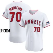 Caleb Pendleton Men's Los Angeles Angels White Elite Home Patch Jersey
