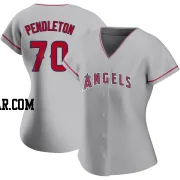 Caleb Pendleton Women's Los Angeles Angels Authentic Silver Road Jersey