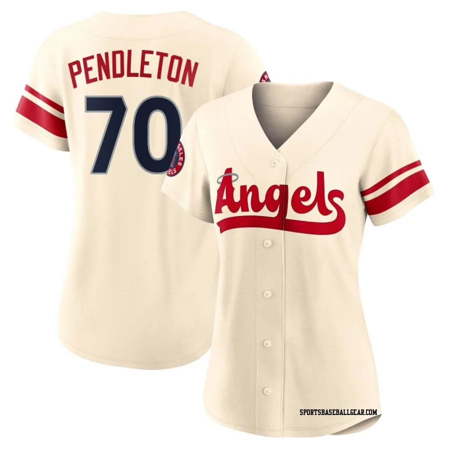 Caleb Pendleton Women's Los Angeles Angels Cream Authentic 2022 City Connect Jersey