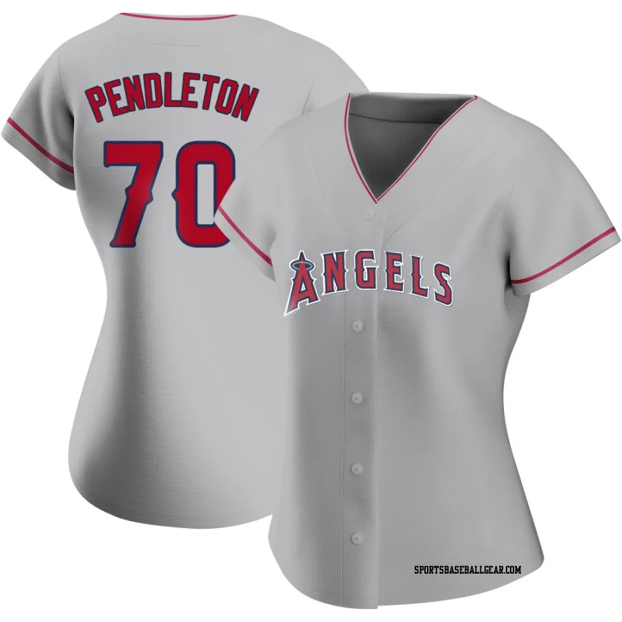 Caleb Pendleton Women's Los Angeles Angels Replica Silver Road Jersey