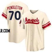 Caleb Pendleton Youth Los Angeles Angels Cream Replica 2022 City Connect Jersey