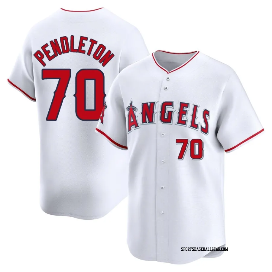 Caleb Pendleton Youth Los Angeles Angels White Limited Home Jersey