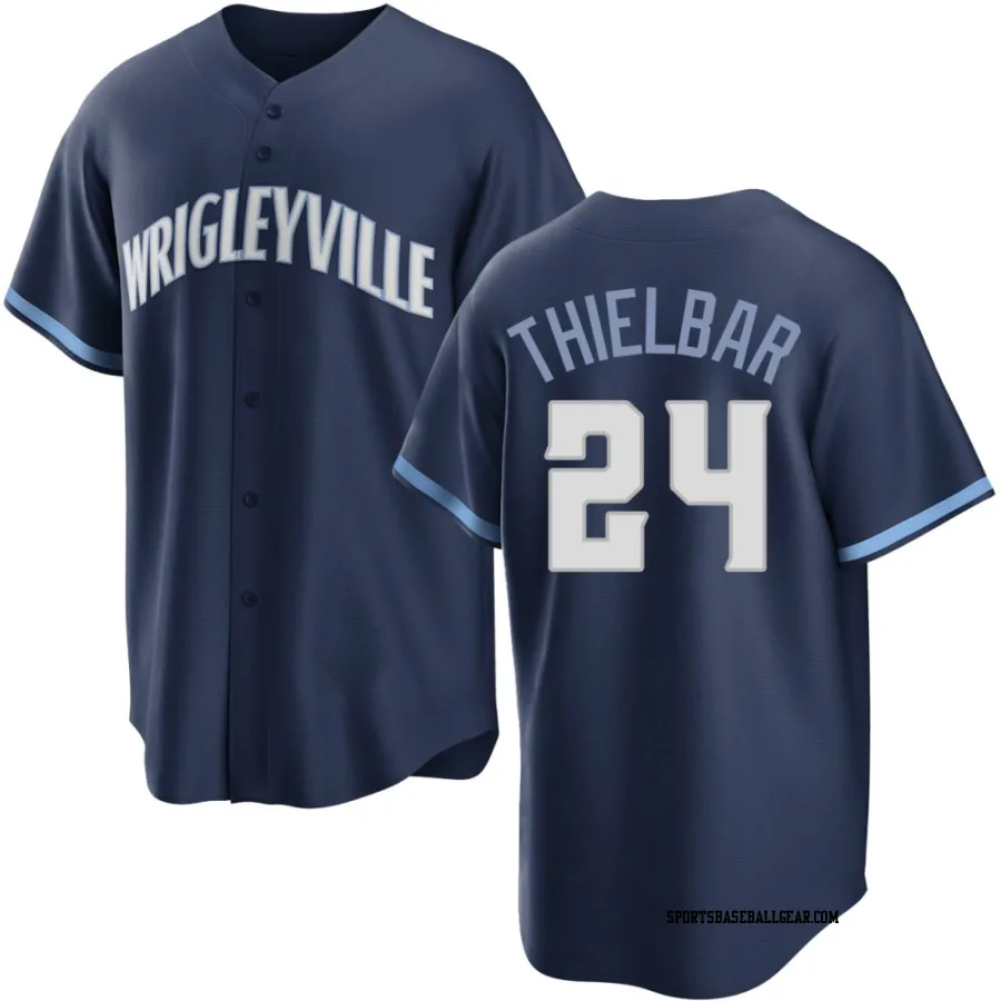 Caleb Thielbar Youth Chicago Cubs Navy Replica 2021 City Connect Jersey