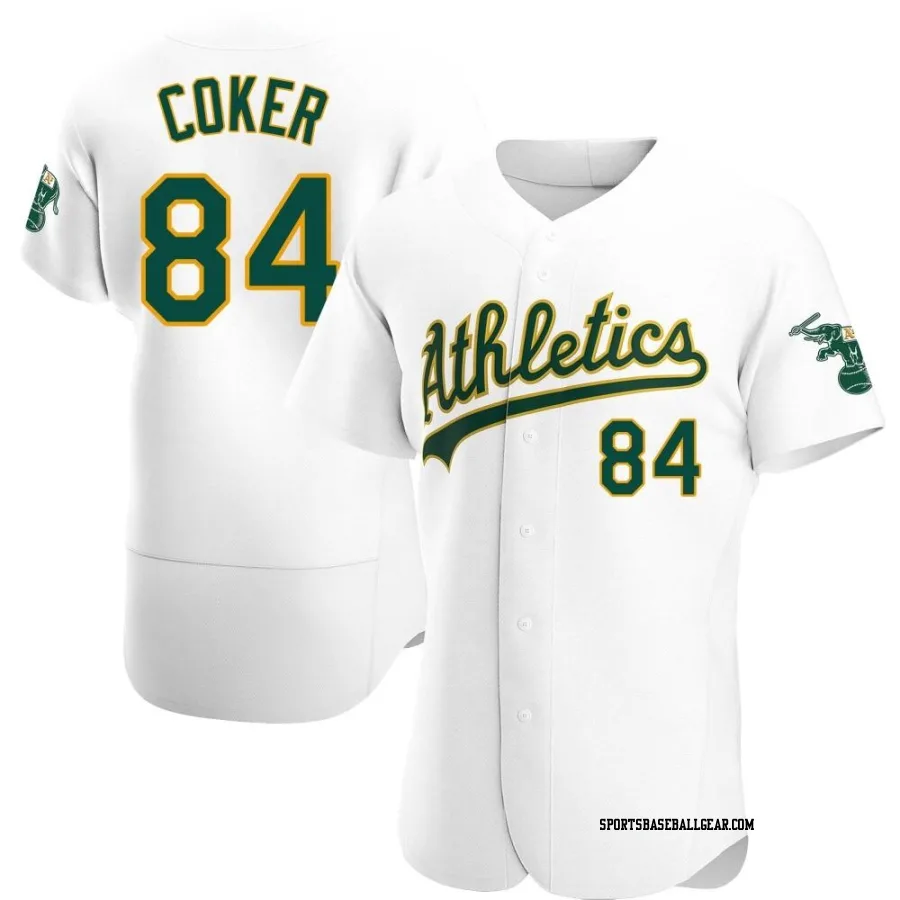 Calvin Coker Men's Oakland Athletics White Authentic Home Jersey