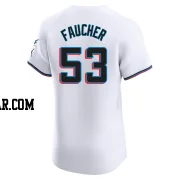 Calvin Faucher Men's Miami Marlins White Elite Home Jersey