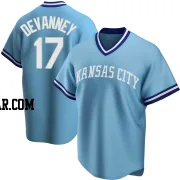 Cam Devanney Men's Kansas City Royals Light Blue Replica Road Cooperstown Collection Jersey