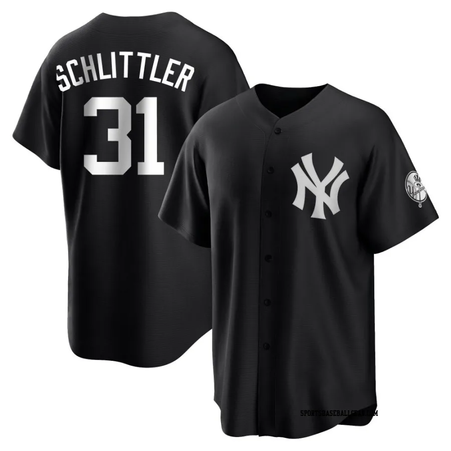 Cam Schlittler Youth New York Yankees Black/White Replica Jersey