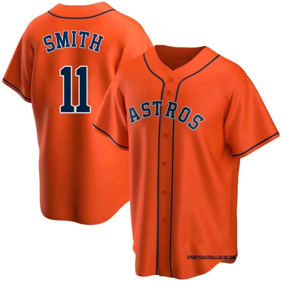 Cam Smith Men's Houston Astros Orange Replica Alternate Jersey