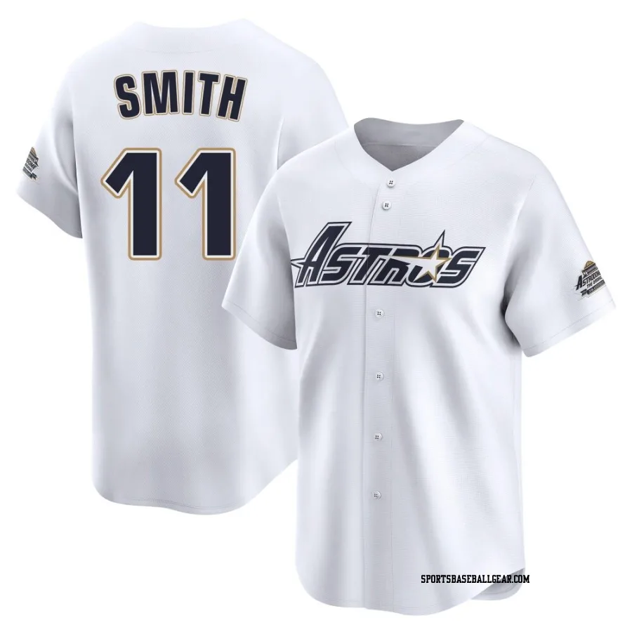 Cam Smith Men's Houston Astros White Limited Throwback Cooperstown Collection Jersey