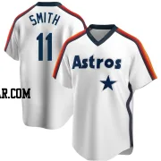 Cam Smith Men's Houston Astros White Replica Home Cooperstown Collection Team Jersey