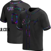 Camden Sanders Youth Pittsburgh Pirates Black Holographic Replica Alternate Jersey
