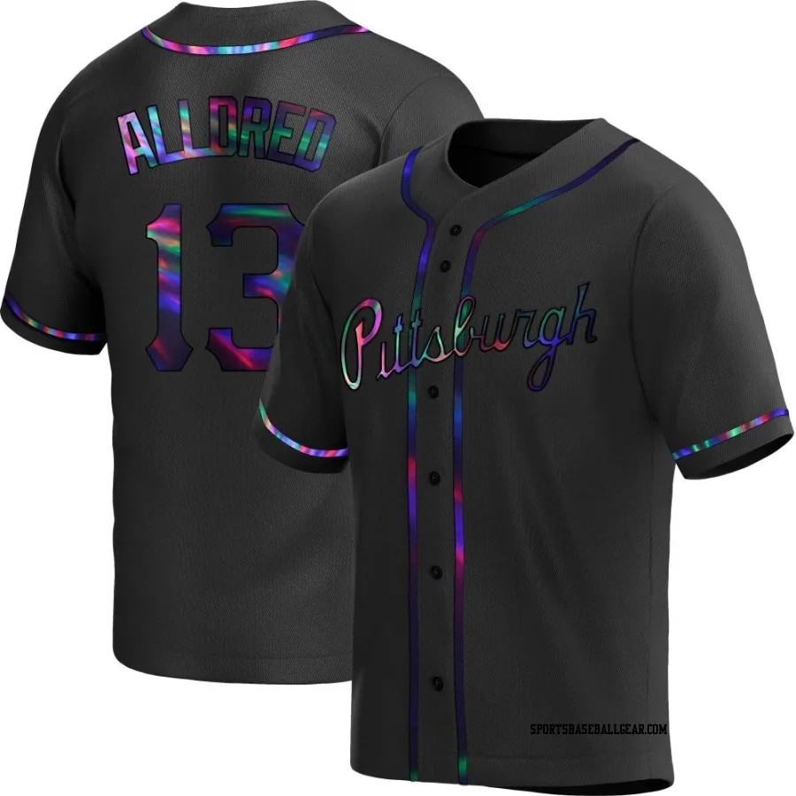 Cameron Alldred Men's Pittsburgh Pirates Black Holographic Replica Alternate Jersey