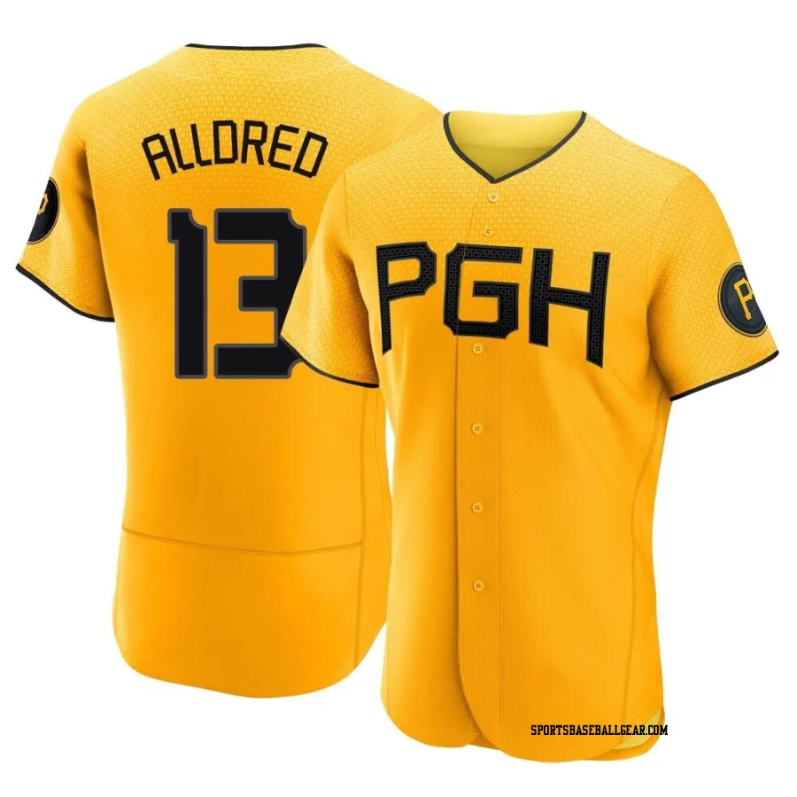 Cameron Alldred Men's Pittsburgh Pirates Gold Authentic 2023 City Connect Jersey