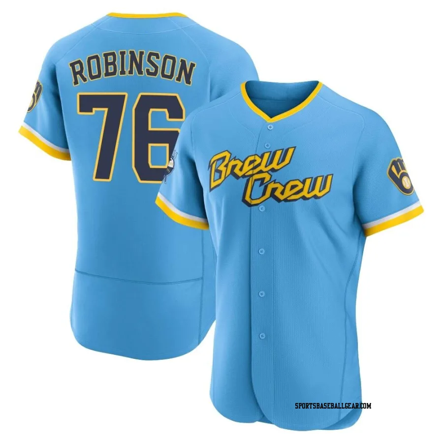 Cameron Robinson Men's Milwaukee Brewers Blue Authentic Powder 2022 City Connect Jersey
