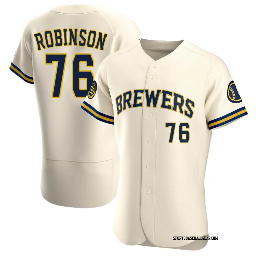 Cameron Robinson Men's Milwaukee Brewers Cream Authentic Home Jersey