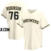 Cameron Robinson Men's Milwaukee Brewers Cream Replica Home Jersey