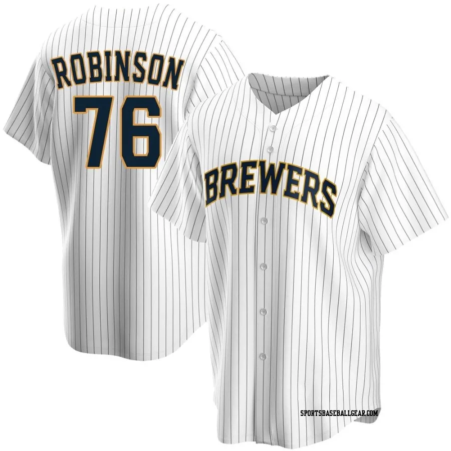 Cameron Robinson Men's Milwaukee Brewers White Replica Home Jersey