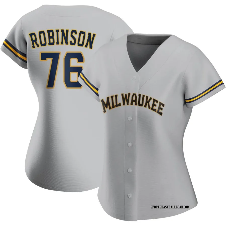 Cameron Robinson Women's Milwaukee Brewers Gray Authentic Road Jersey