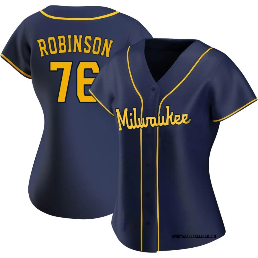 Cameron Robinson Women's Milwaukee Brewers Navy Authentic Alternate Jersey