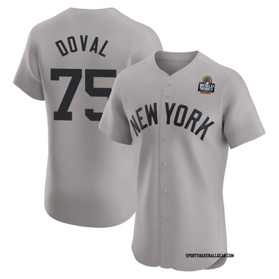 Camilo Doval Men's New York Yankees Gray Elite Road 2024 World Series Jersey