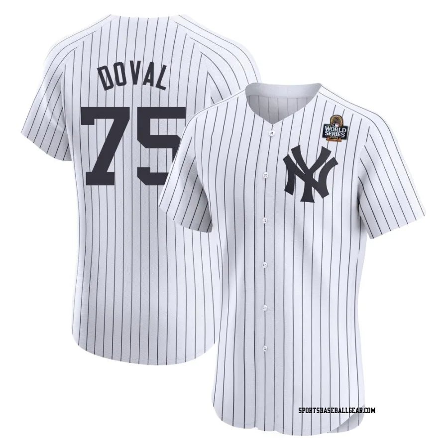 Camilo Doval Men's New York Yankees White Elite Home 2024 World Series Jersey